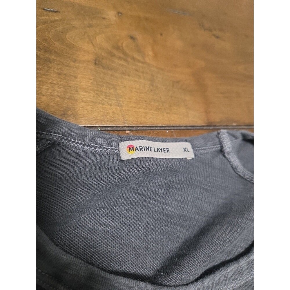 Marine Layer Cotton Heavy Slub Raglan Crewneck Sweatshirt Grey Mens XL Fall - Picture 6 of 10